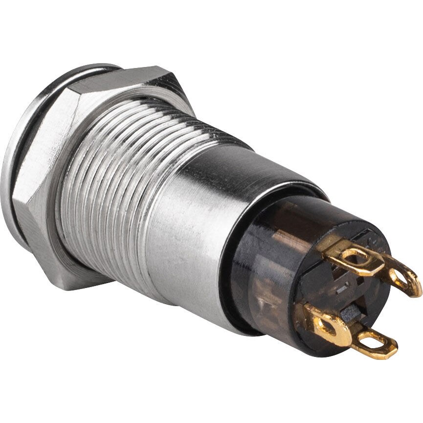 SPST 12mm Stainless Steel Waterproof Raised Push Button Latching